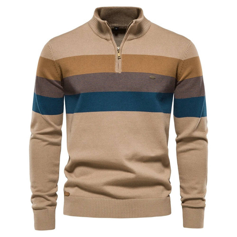 Quarter Zip Up Turtleneck Sweater Men's