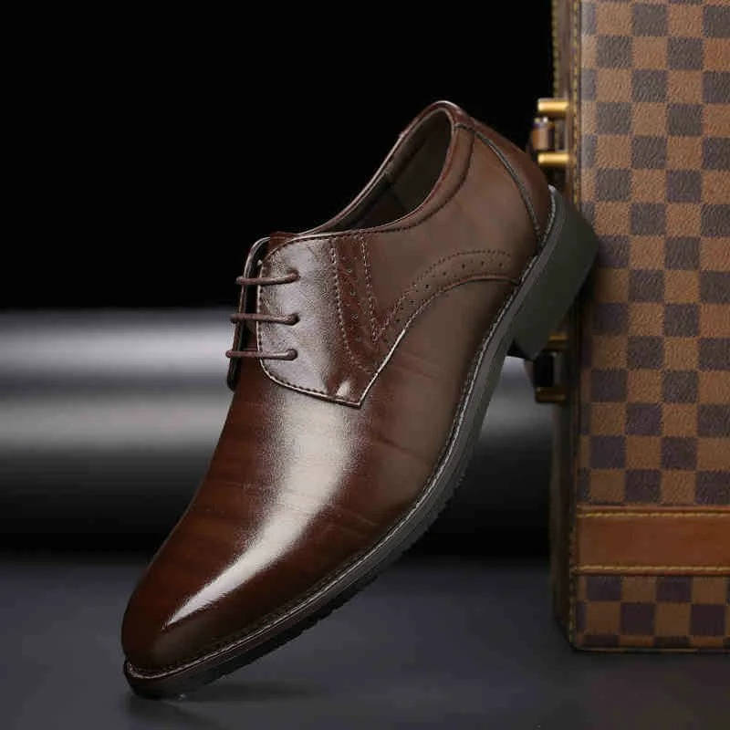 Men's Classic Leather Derby Dress Shoes