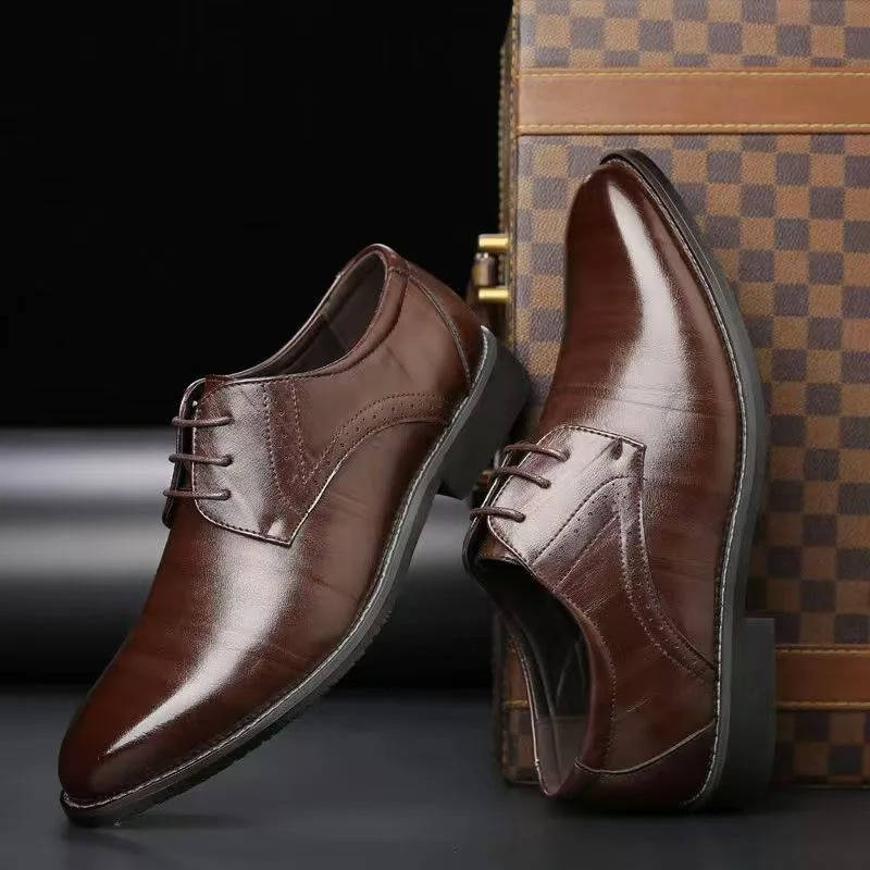 Men's Classic Leather Derby Dress Shoes