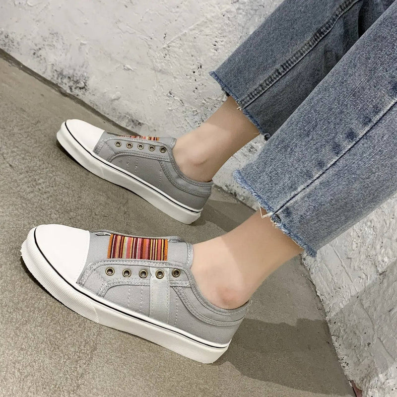Womens Laceless Denim Slip on Sneakers