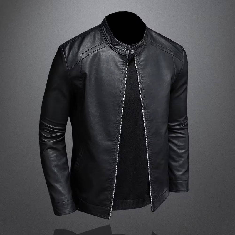 Men's Slim Fit Black Leather Jacket