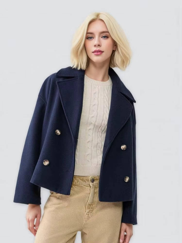 Womens Cropped Peacoat
