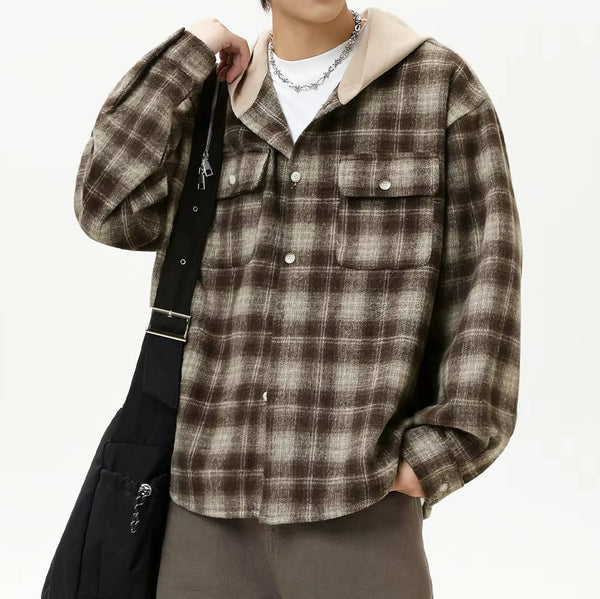Unisex Hooded Flannel Shirt