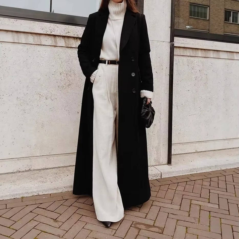 Women’s Long Black Overcoat