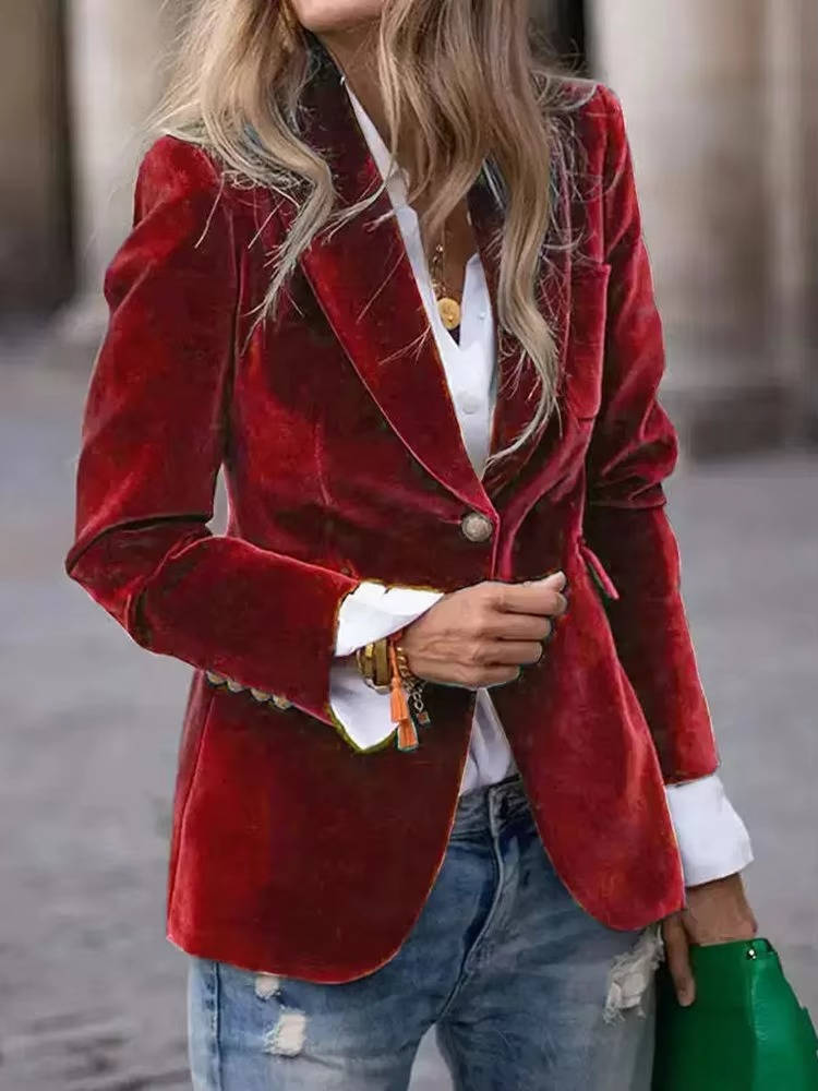 Women Velvet Blazer