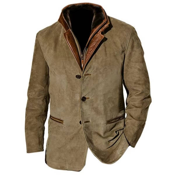 Men's Suede Blazer Jacket