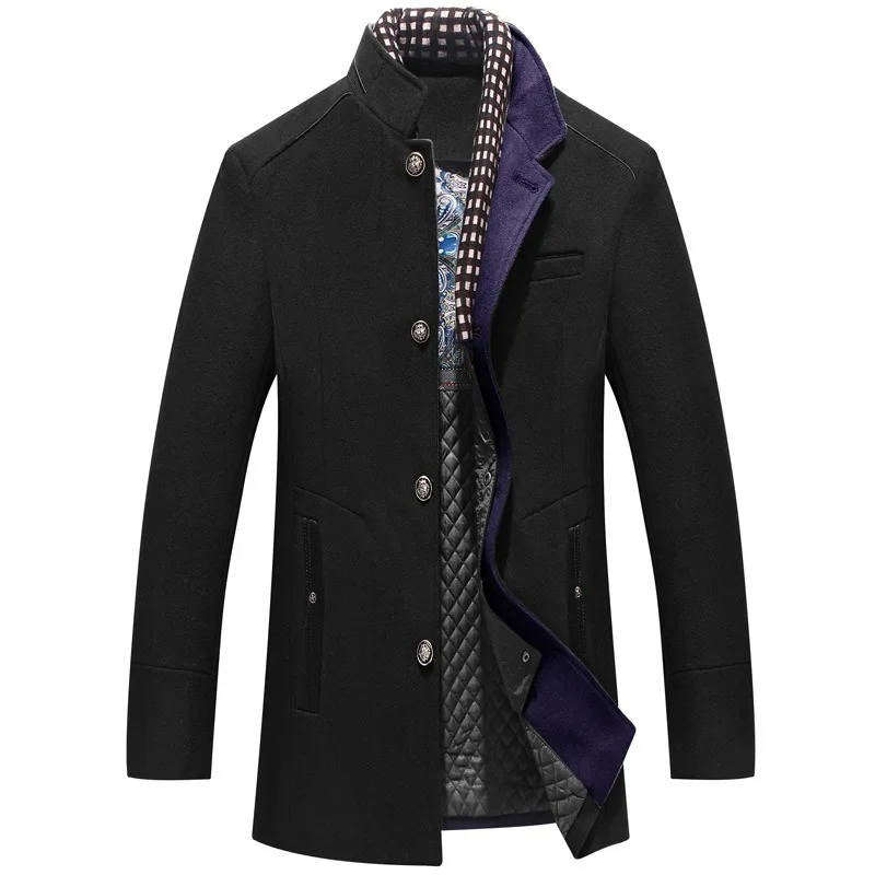 Men's Wool Coat Stand Up Collar