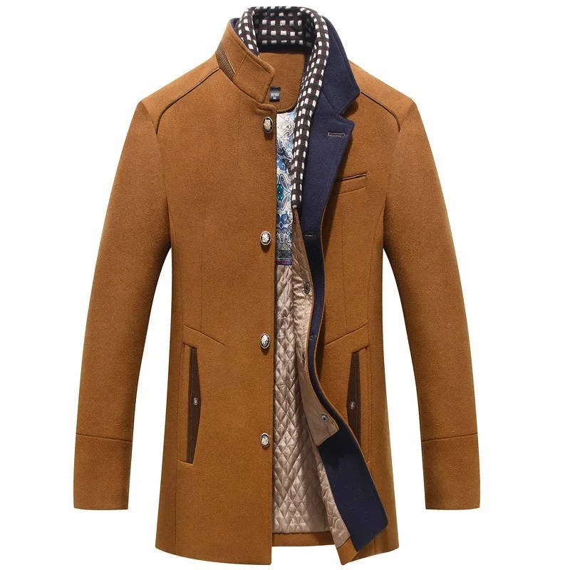 Men's Wool Coat Stand Up Collar