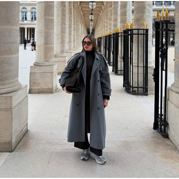 Women's Lace Up Wool Overcoat