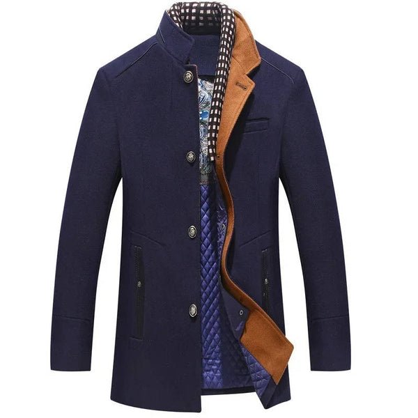Men's Wool Coat Stand Up Collar