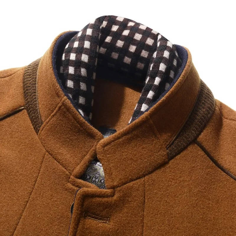 Men's Wool Coat Stand Up Collar