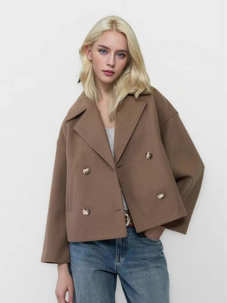 Womens Cropped Peacoat