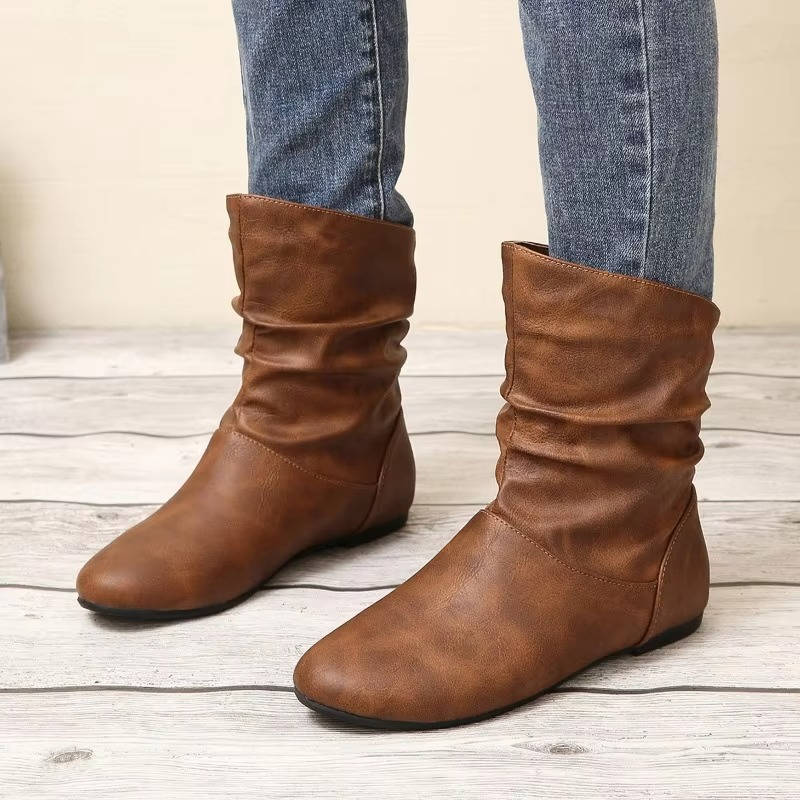 Slouch Flat Ankle Boots
