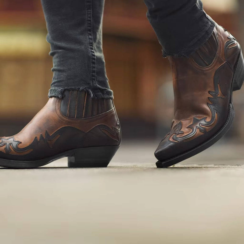 Western Ankle Boots Leather For Women