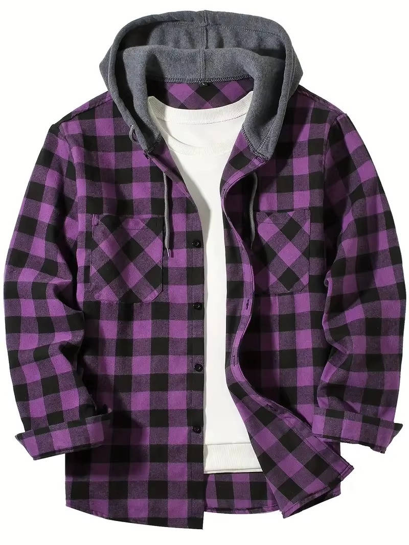 Men's Hooded Flannel Shirt