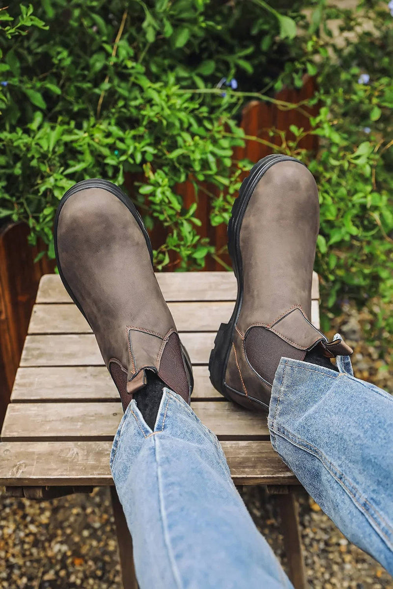Men's Slip on Chelsea Boots & Ankle High & Rugged Lug Sole