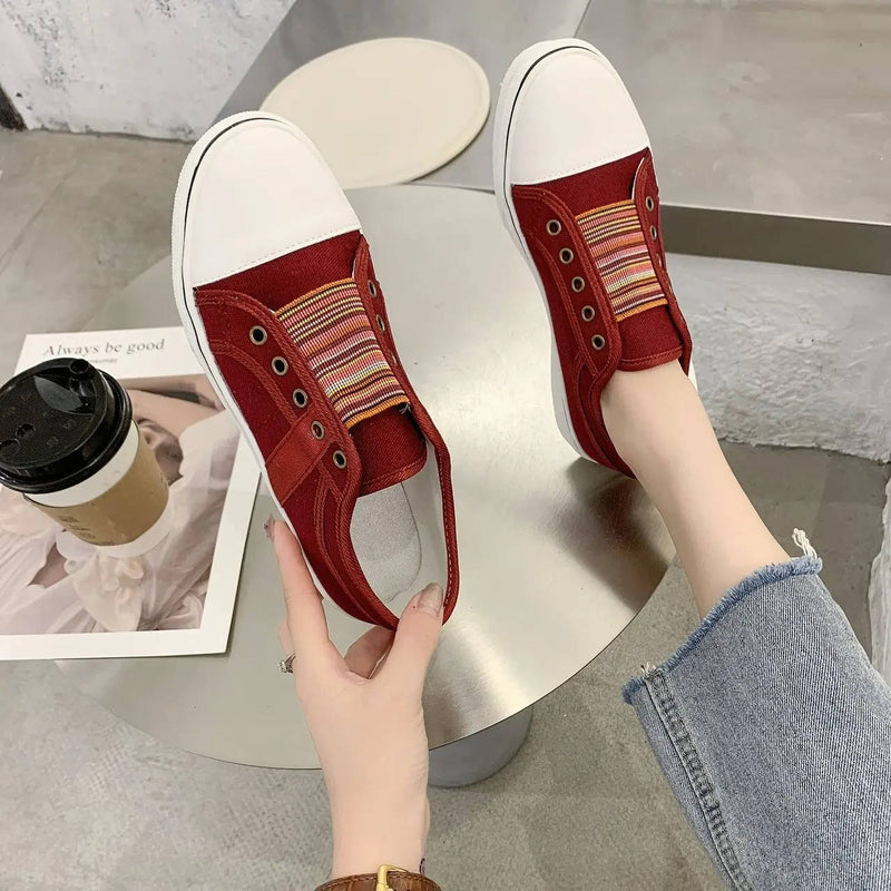 Womens Laceless Denim Slip on Sneakers