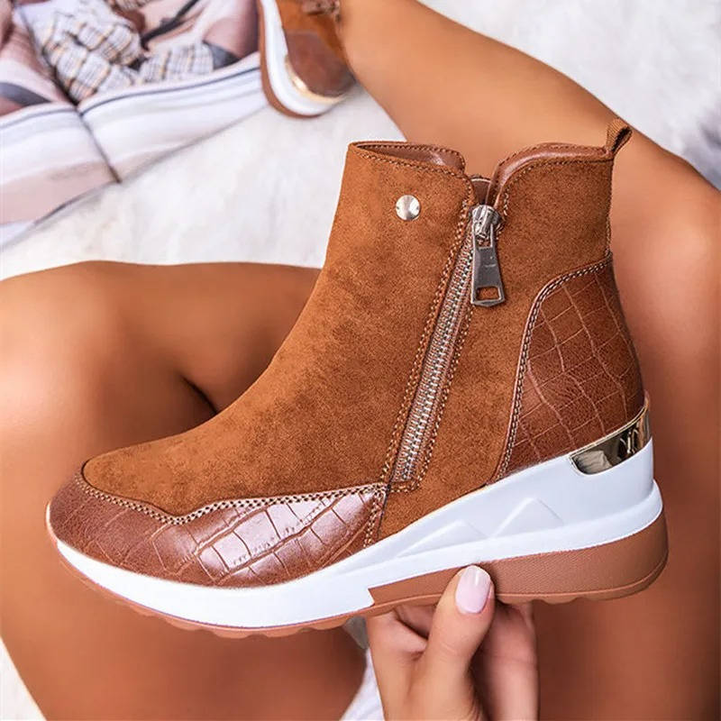 Womens Wedge Sneaker Boots