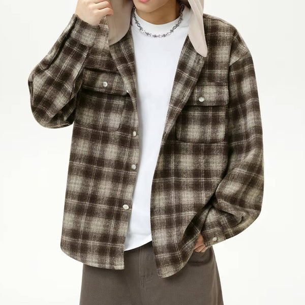 Unisex Hooded Flannel Shirt