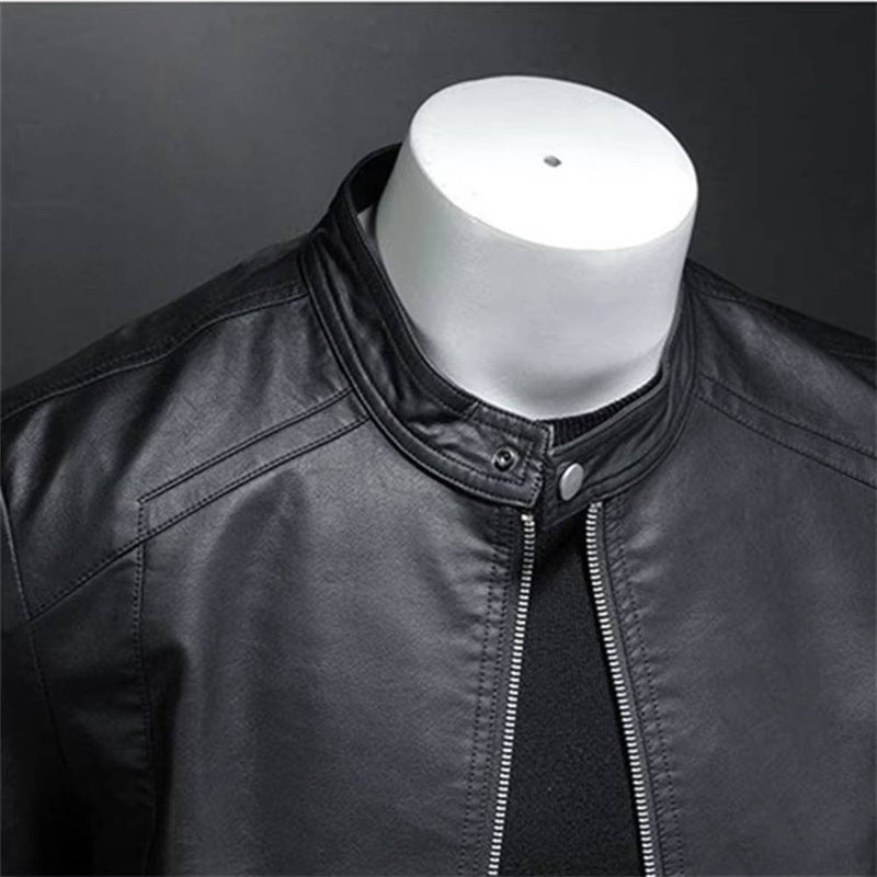 Men's Slim Fit Black Leather Jacket
