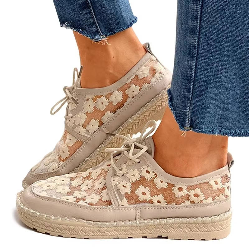 Women's Floral Lace Espadrille Sneakers