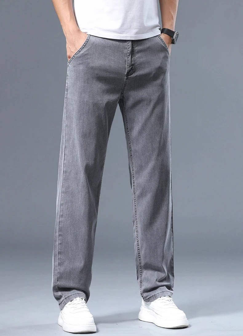 Men's Lyocell Cooling Gray Jeans