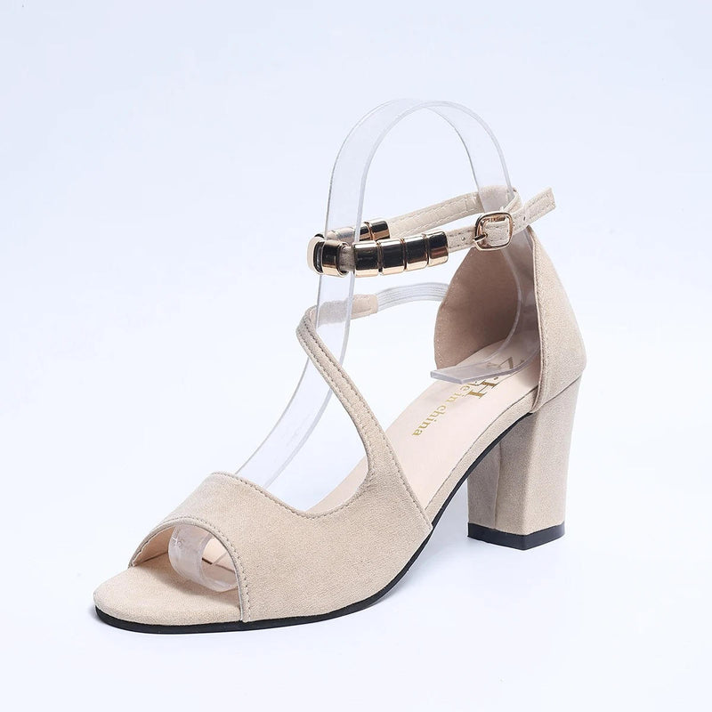 Women's Comfortable Block Heel Sandals With Ankle Strap