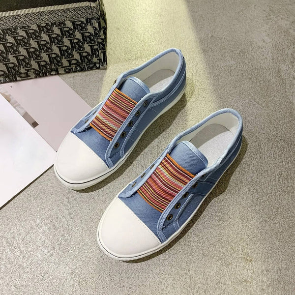 Womens Laceless Denim Slip on Sneakers