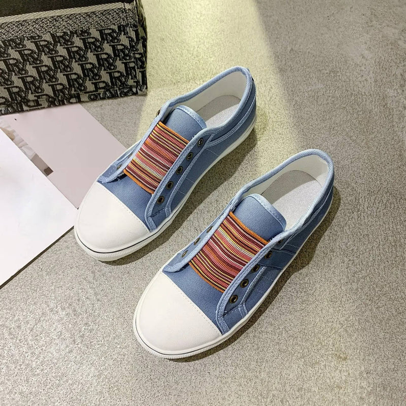 Womens Laceless Denim Slip on Sneakers