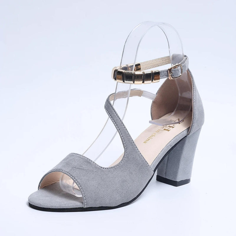 Women's Comfortable Block Heel Sandals With Ankle Strap