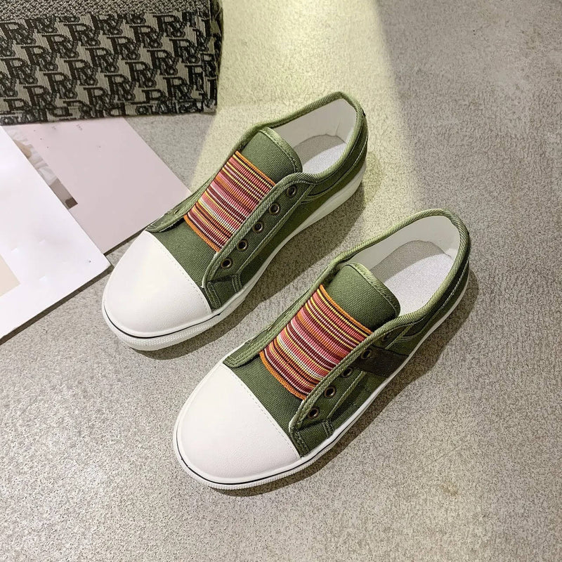 Womens Laceless Denim Slip on Sneakers