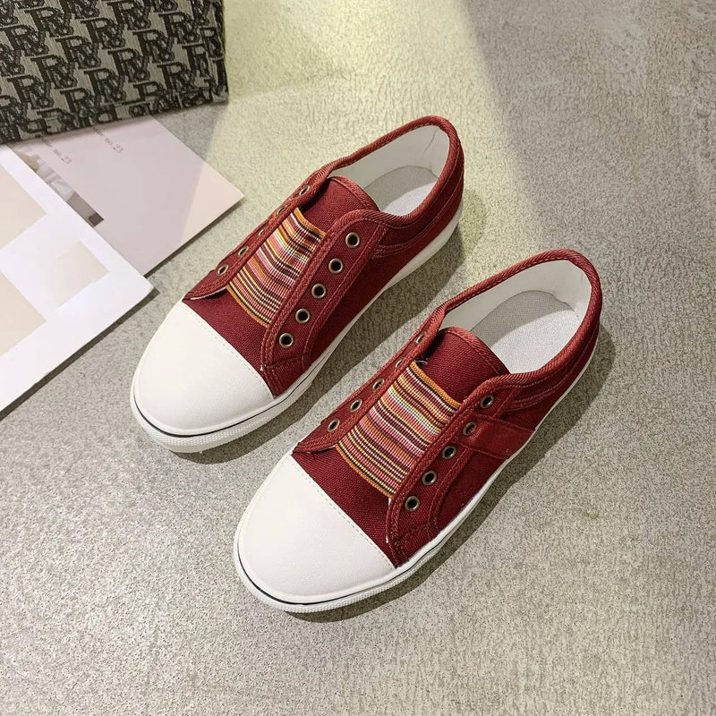 Womens Laceless Denim Slip on Sneakers