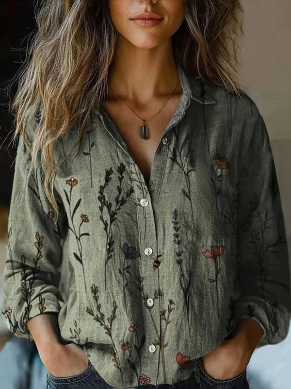 Women's Floral Blouse Long Sleeve