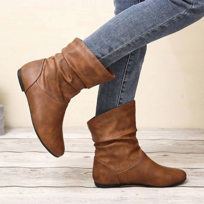 Slouch Flat Ankle Boots
