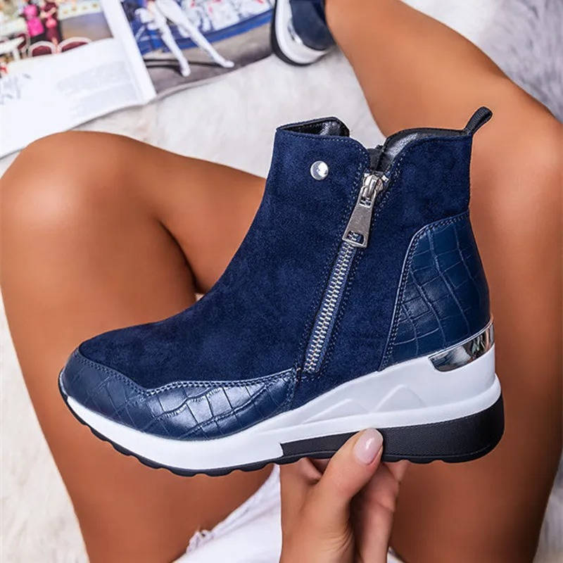 Womens Wedge Sneaker Boots