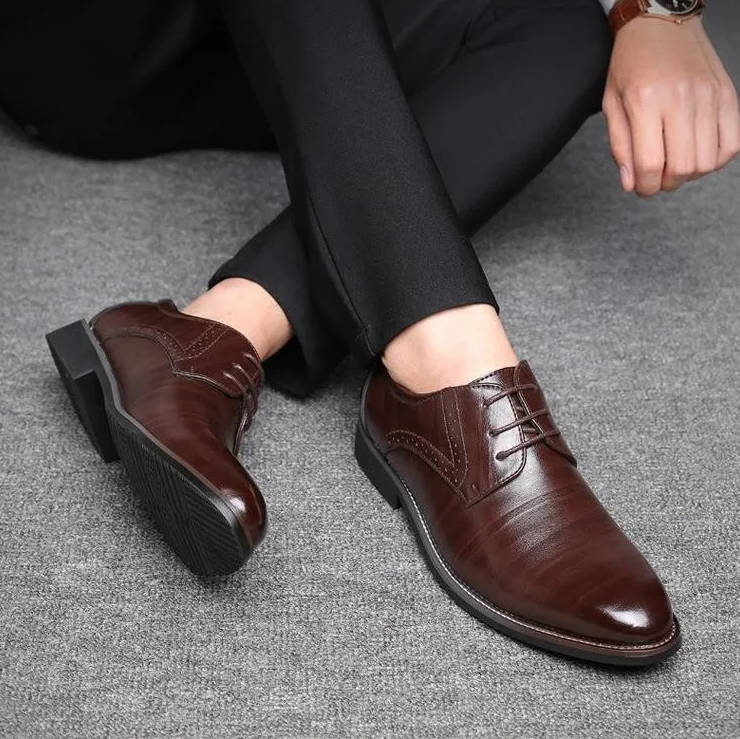 Men's Classic Leather Derby Dress Shoes