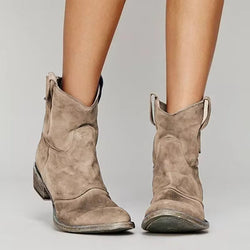 Women's Ankle Leather Cowboy Boots