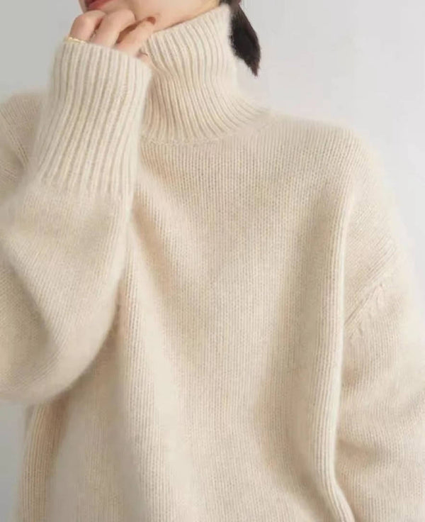 Women's Oversized Cashmere Turtleneck Sweater