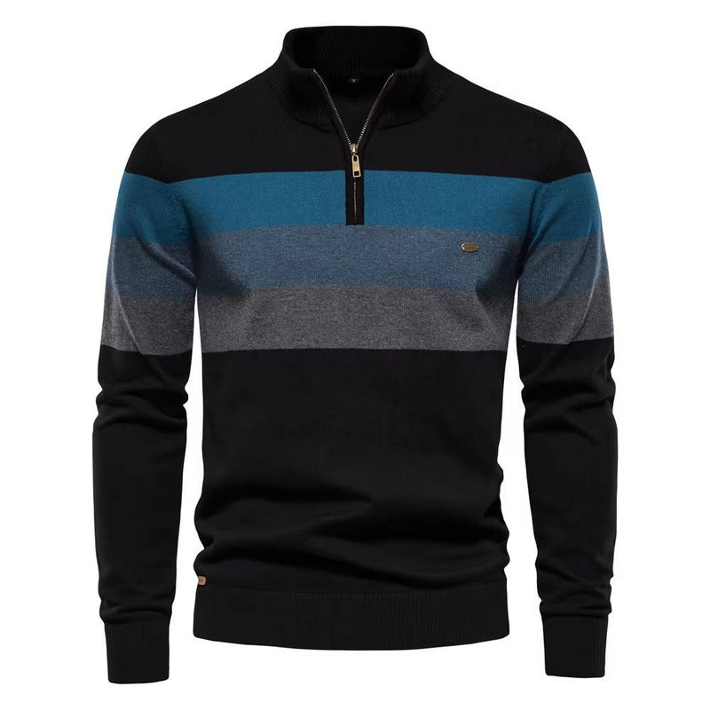 Quarter Zip Up Turtleneck Sweater Men's