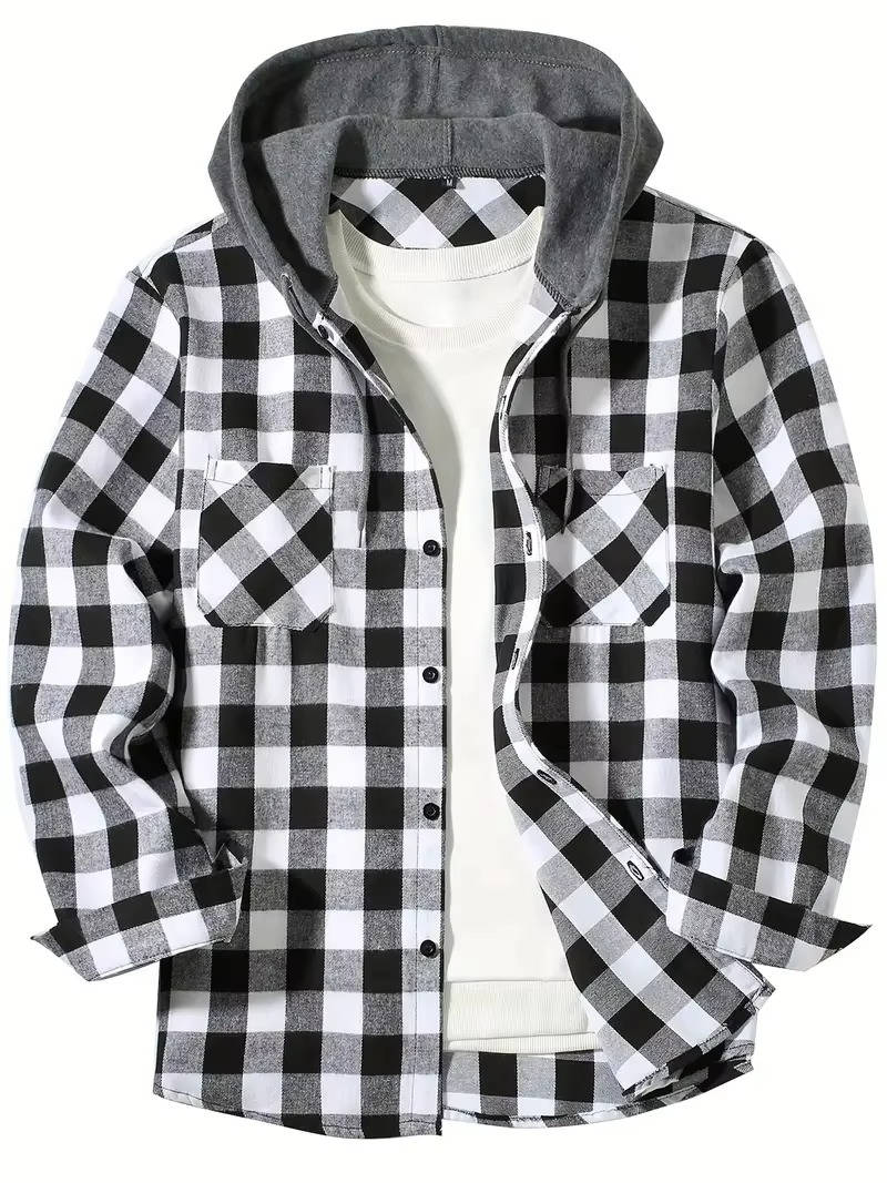 Men's Hooded Flannel Shirt