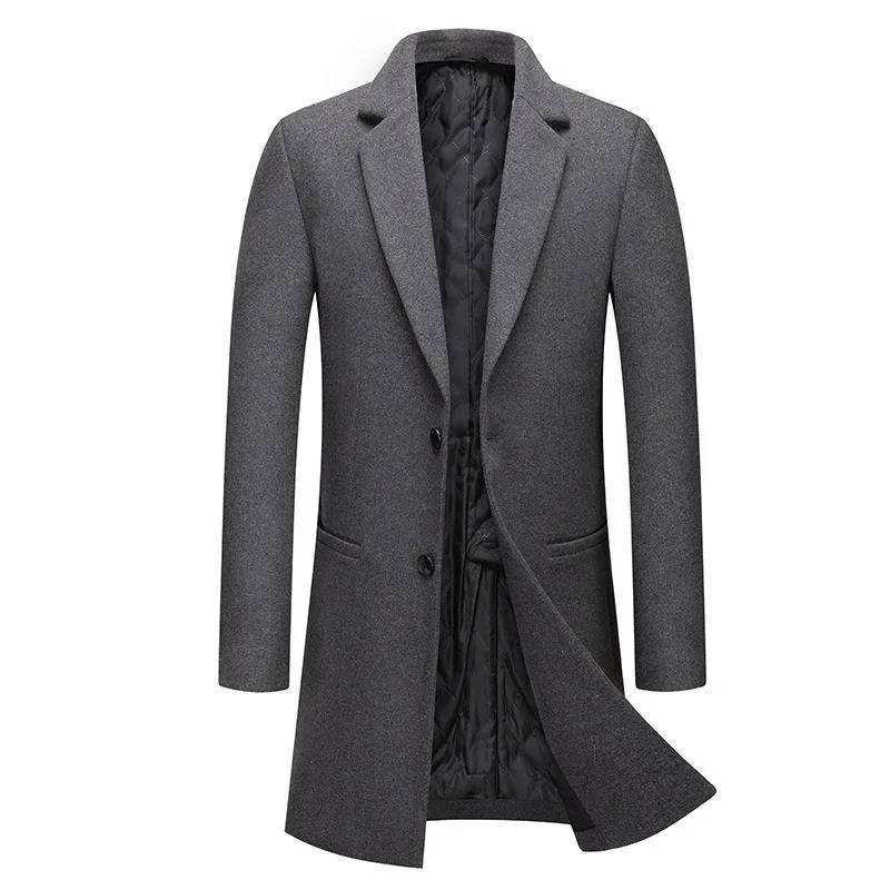 Men's Camel Wool Blend Single Breasted Overcoat