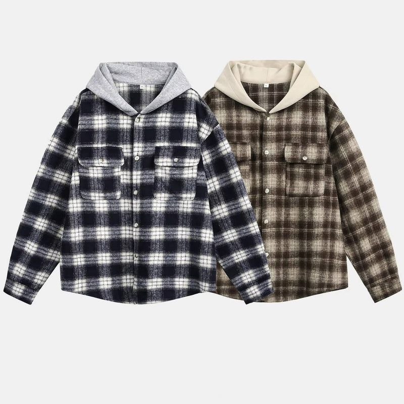 Unisex Hooded Flannel Shirt