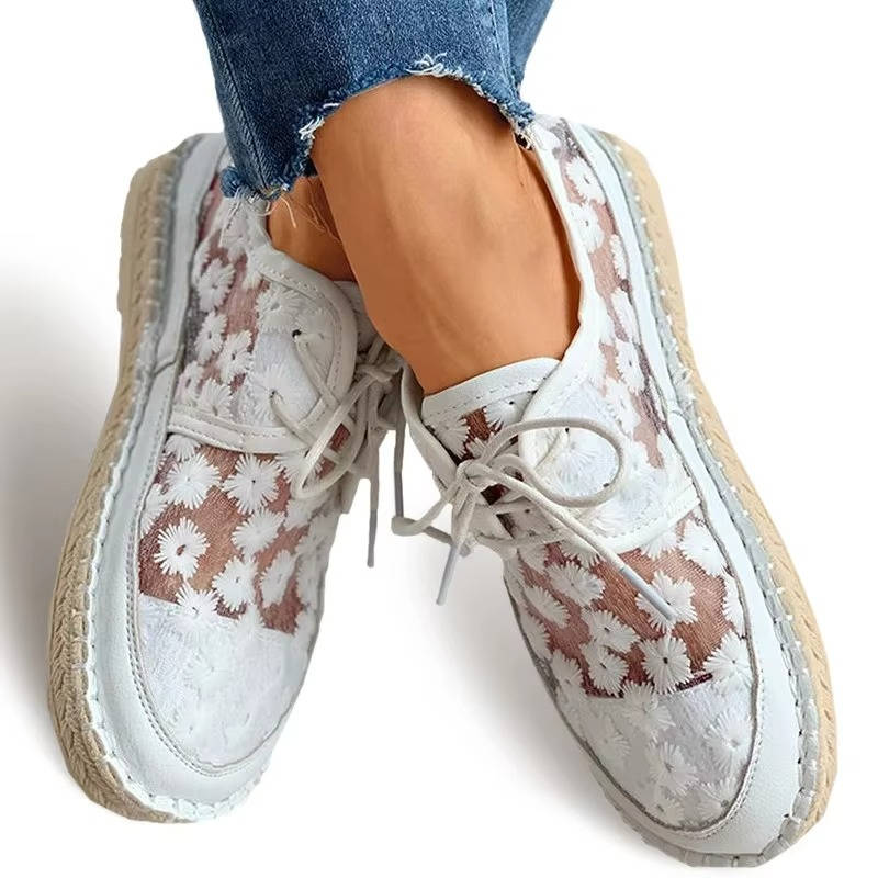 Women's Floral Lace Espadrille Sneakers
