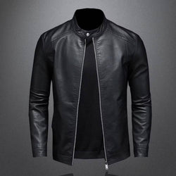Men's Slim Fit Black Leather Jacket