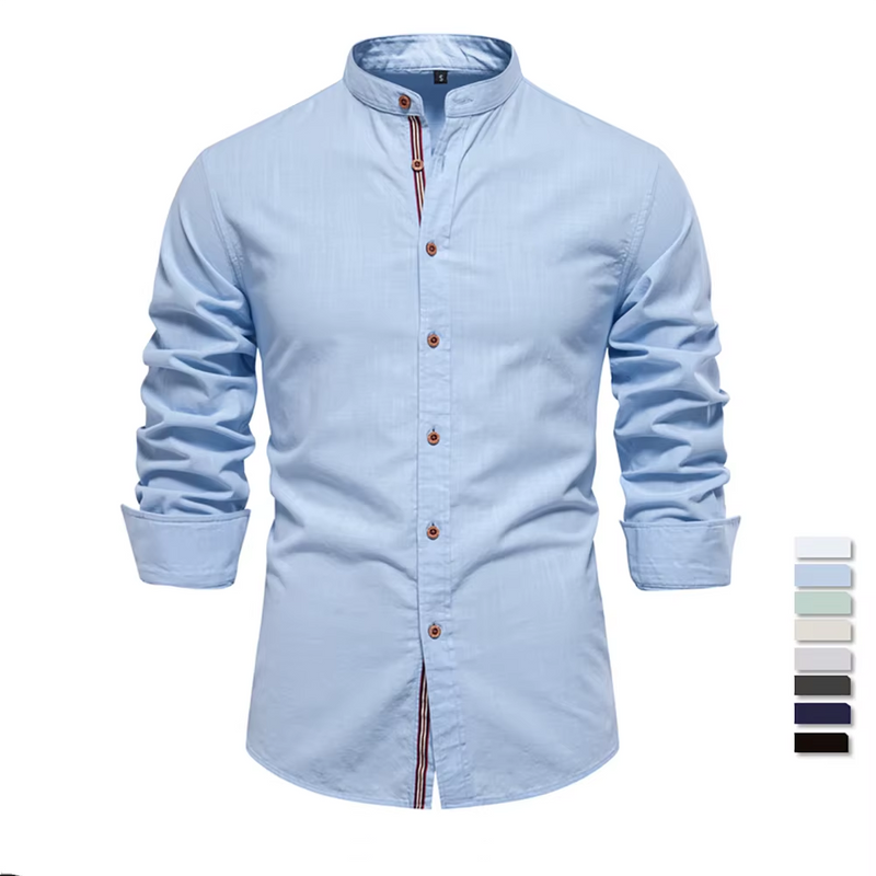 Men's Casual Cotton Long Sleeve Shirt