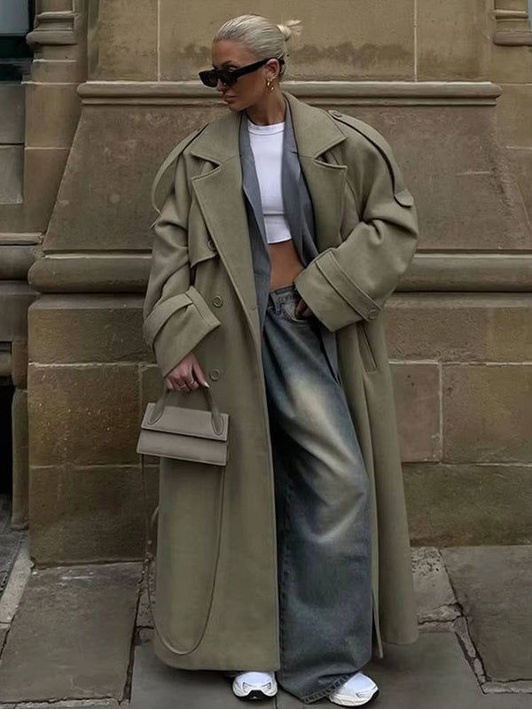 Women Oversized Long Trench Coat