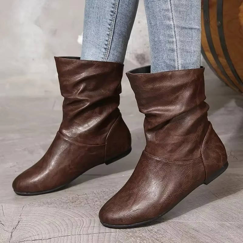 Slouch Flat Ankle Boots