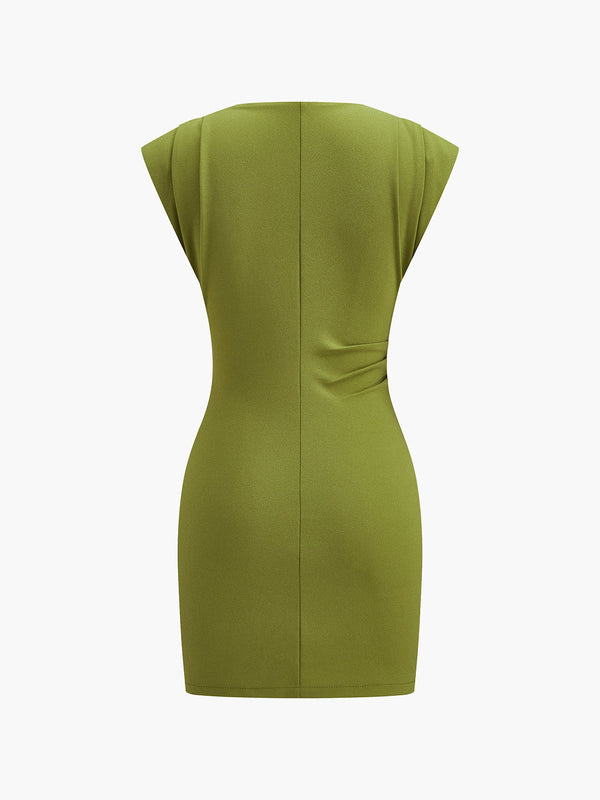 Draped Detail Sleeveless Dress