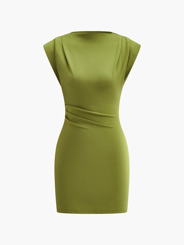 Draped Detail Sleeveless Dress