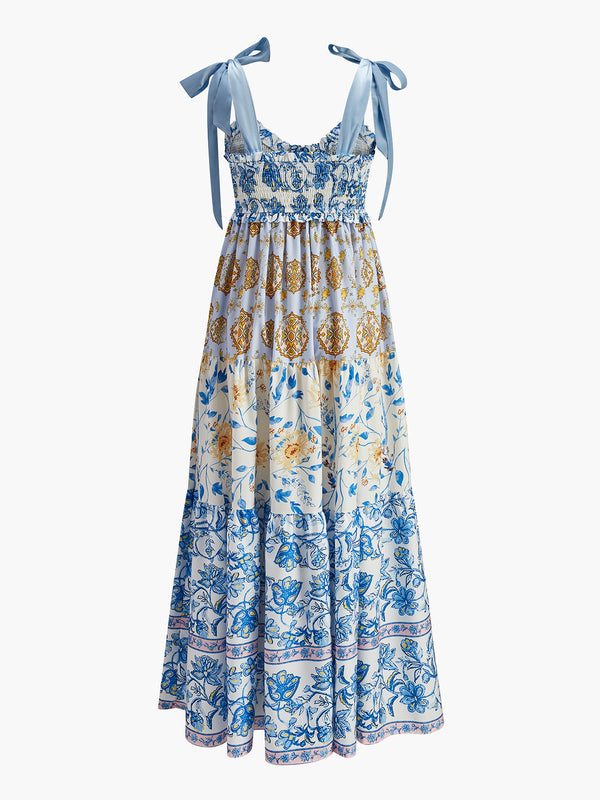 Floral Print Tie-Shoulder Dress